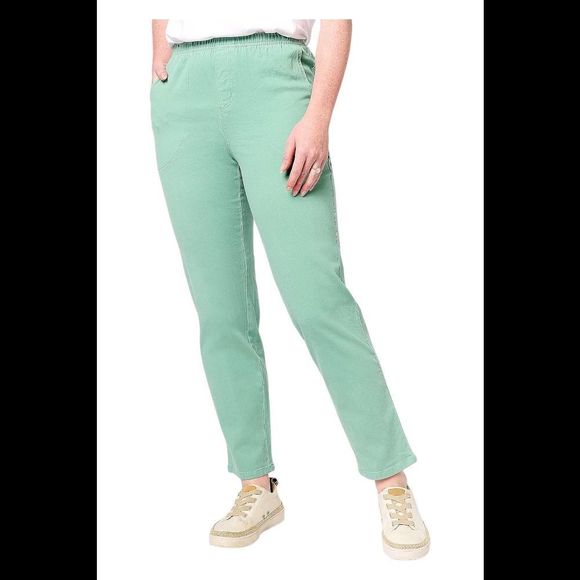 Denim & Co. Women's "How Timeless" 4-Pocket Pull-On Jeans Spruce - Petite - Picture 1 of 1